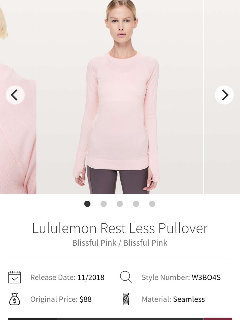 lululemon athletica Light Pink Crewneck Sweater
